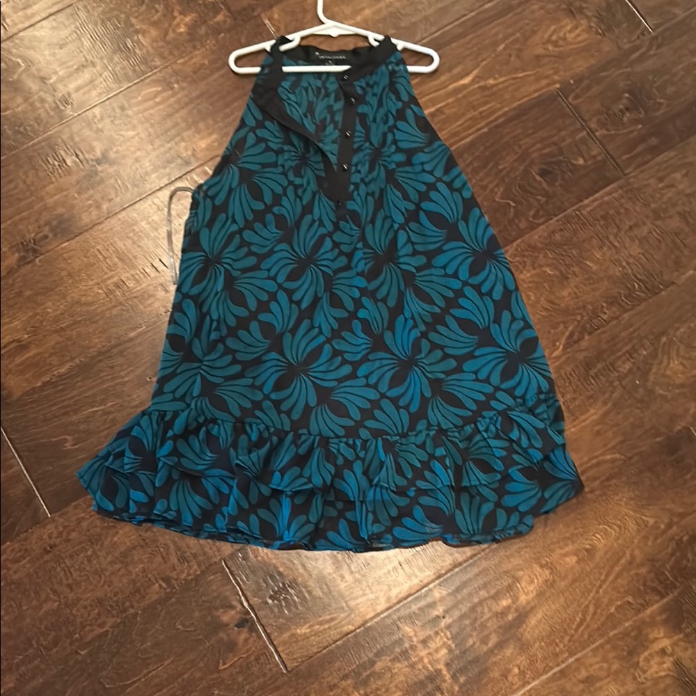 Forever 21 Blue Asymmetrical Sleeveless Blouse